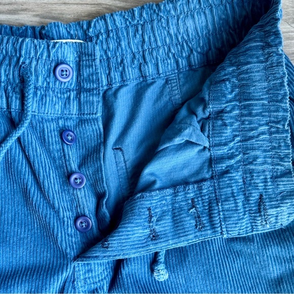 We The Free Modern Love High Rise Pull-On Corduroy Blue Drawstring Cargos Size M - Picture 7 of 15